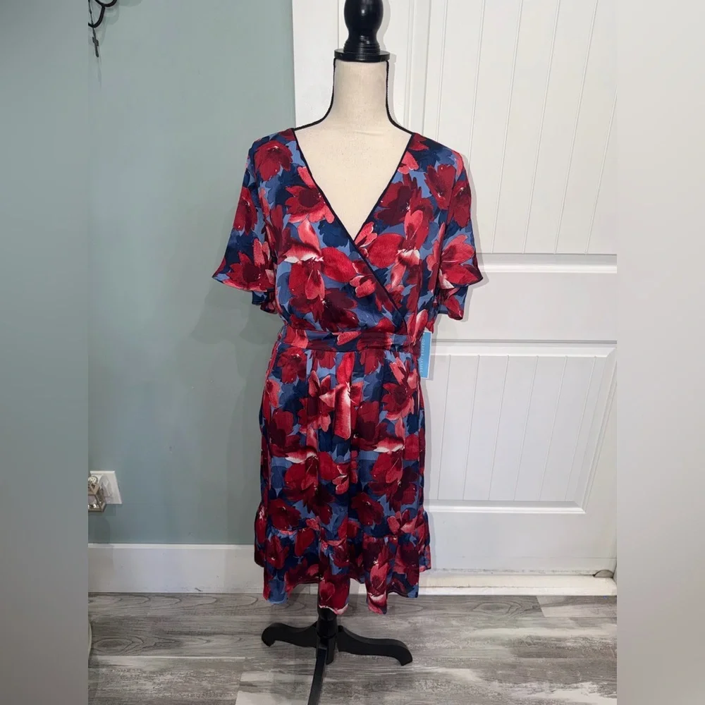 Draper James Floral Flutter sleeve mini dress size XL NWT